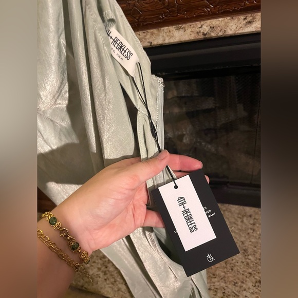 Lulus Mint open back cowl neck midi slip dress. - Picture 6 of 8